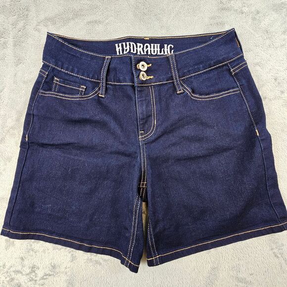 Hydraulic Pants - Hydraulic Jean Shorts Womens 6 Dark Wash Nolita High Rise Curvy Style Stretch